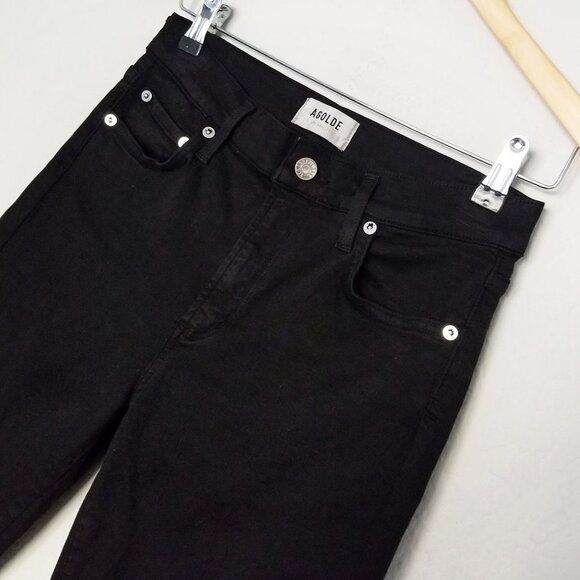 Agolde Sophie Crop High Waist Rise Skinny Jean Black Size 27 Stretchy Comfy $158 - Picture 6 of 15
